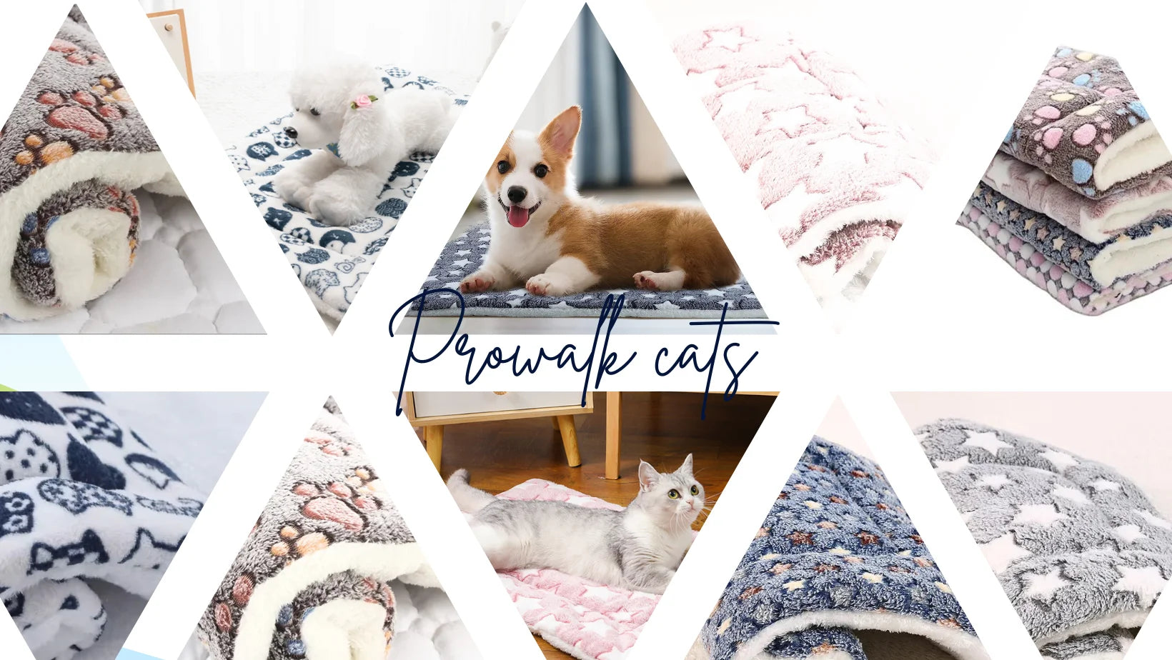 Prowalk - Soft and durable pet blanket made of high-quality cotton, thermal and breathable, available in 40 x 60cm and 60 x 80cm, perfect for dogs and cats to keep warm and comfortable on furniture or travel.