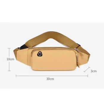 Prowalk tactical fanny pack for men and women, made of durable nylon, available in multicam or black, designed for running, cycling, and outdoor activities, featuring double zippers and adjustable strap for hands-free carry.